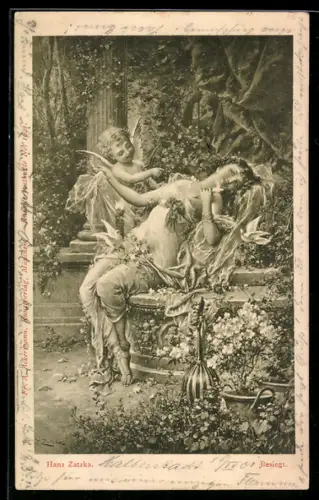 Künstler-AK Hans Zatzka: Besiegt.