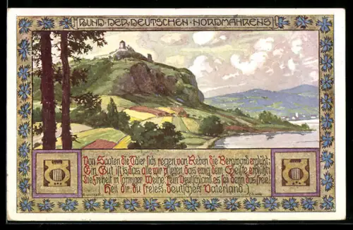 Künstler-AK Ernst Kutzer: Von Saaten die Täler sich regen, ..., Bund der Deutschen Nordmährens