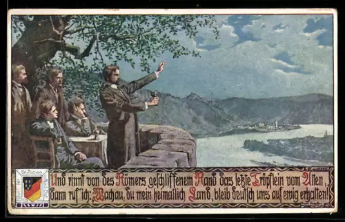 Künstler-AK Ernst Kutzer: Und rinnt von des Römers geschliffenem..., Ausblick über das Land