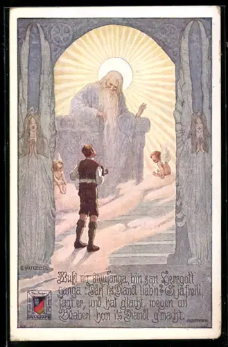 Künstler-AK Ernst Kutzer: Mann auf dem Weg in Gottes Reich, Gnadenbild