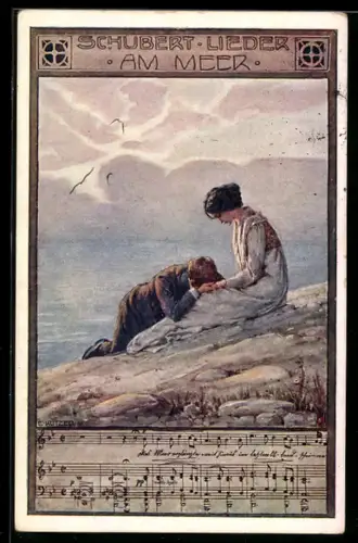 Künstler-AK Ernst Kutzer: Serie: Schubert-Lieder: am Meer