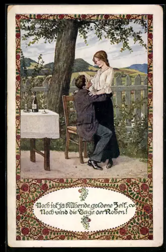 Künstler-AK Ernst Kutzer: Osstmark, Bund der Deutschen Österreicher, Noch ist ja blühende goldne Zeit