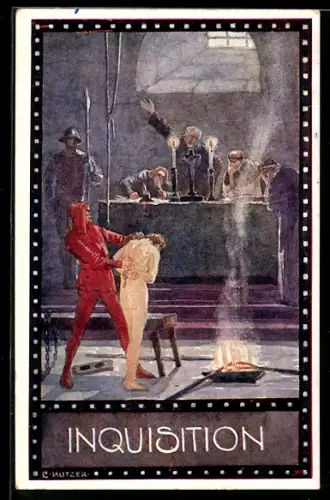 Künstler-AK Im Zeichen der Religion, Ernst Kutzer: Inquisition