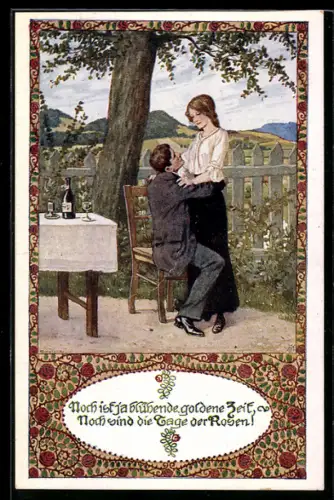 Künstler-AK Ernst Kutzer: Osstmark, Bund der Deutschen Österreicher, Noch ist ja blühende goldne Zeit