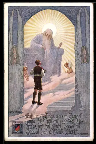 Künstler-AK Ernst Kutzer: Mann auf dem Weg in Gottes Reich, Gnadenbild