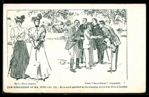 Künstler-AK Charles Dana Gibson: The Education of Mr. Pipp, Mr. Pipp ist much gratified at the attention slown him