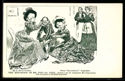 Künstler-AK Charles Dana Gibson: The Education of Mr. Pipp, The Paris Carnival