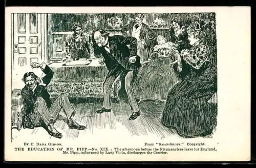 Künstler-AK Charles Dana Gibson: The Education of Mr. Pipp, The afternoon before the Fitzmaurices leave for England