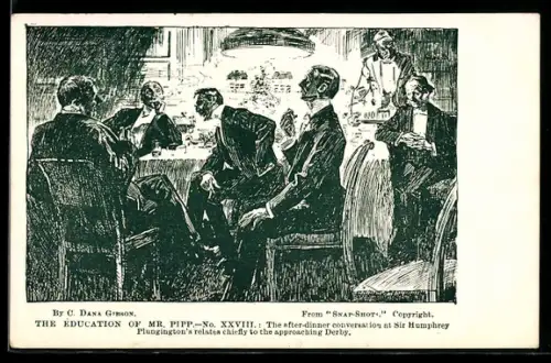 Künstler-AK Charles Dana Gibson: The Education of Mr. Pipp, After-Dinner Conversation
