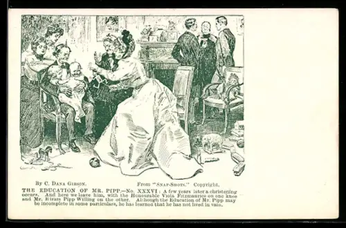 Künstler-AK Charles Dana Gibson: The Education of Mr. Pipp, Viola Fitzmaurice and Hiram Pipp Willing