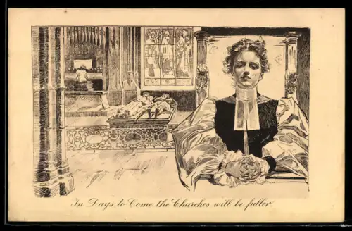 Künstler-AK Charles Dana Gibson: In Days to Come the Churches will be fuller