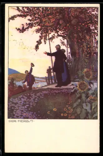 Künstler-AK Ernst Kutzer: Ehepaar verabschiedet sich von ihrem Sohn