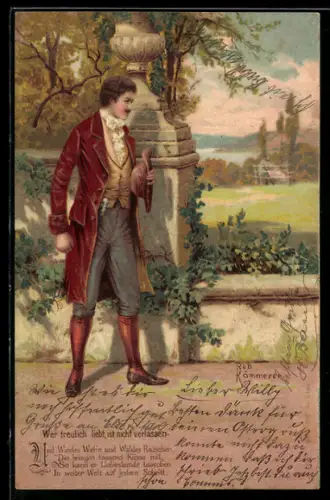 Künstler-AK Robert Kämmerer: Wer treulich liebt ist nicht verlassen, Herr beobachtet ein Paar