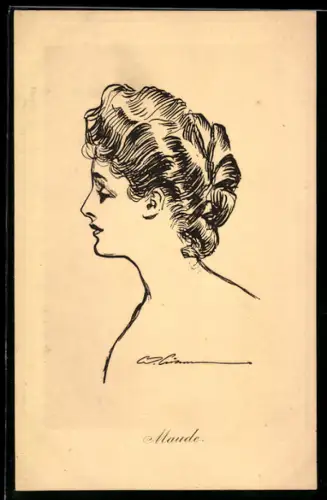 Künstler-AK Charles Dana Gibson: Maude im Profil