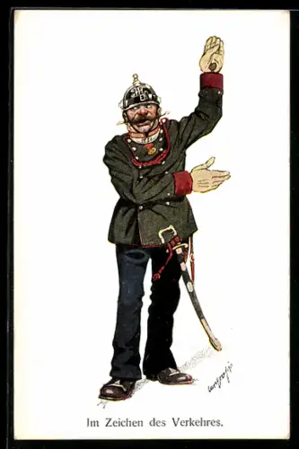 Künstler-AK Carl Josef Pollak: Im Zeichen des Verkehres