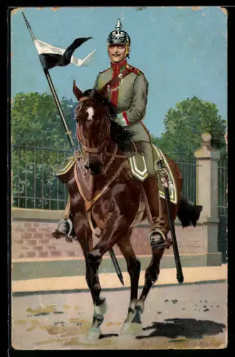 Künstler-AK Anton Hoffmann - München: Soldat in Uniform zu Pferd