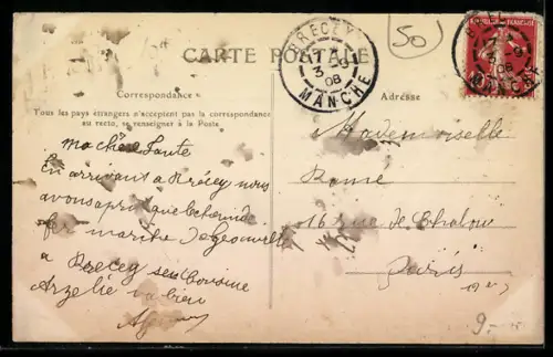 AK Brécey, Rue principale, Strassenpartie