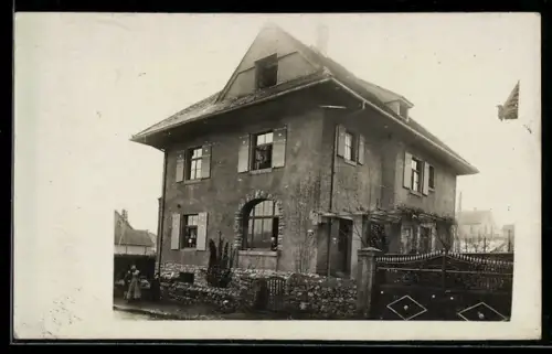 Foto-AK Harxheim /Pfalz, Wohngebäude im Ort 1911