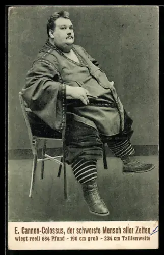 AK Übergewichtiger E. Cannon-Colossus, Gewicht 684 Pfund
