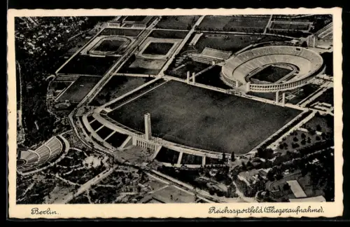 AK Berlin, Reichssportfeld, Fliegeraufnahme