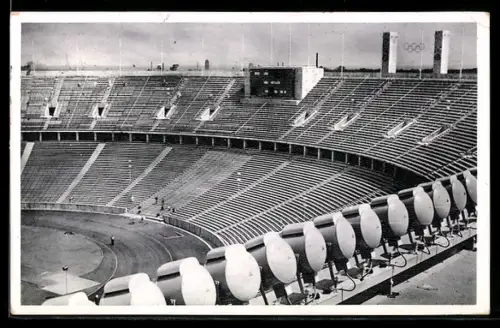 AK Berlin, Reichssportfeld, Olympia-Stadion, leere Tribünen
