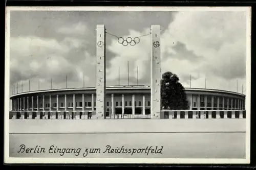 AK Berlin, Reichssportfeld, Eingang