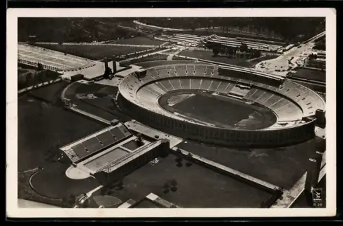 AK Berlin, Olympia 1936, Reichssportfeld, Olympia-Stadion aus aus der Vogelschau