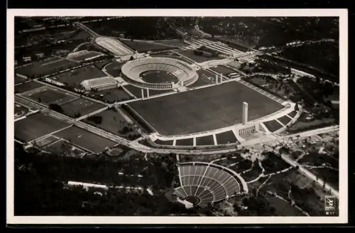 AK Berlin, Gesamtansicht des Reichssportfeldes mit Dietrich-Eckardt-Bühne
