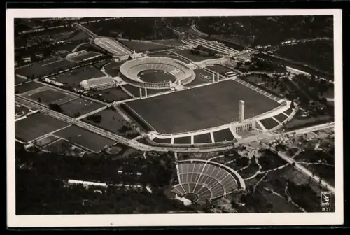 AK Berlin, Reichssportfeld und Dietrich-Eckart-Bühne aus der Vogelschau