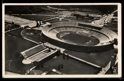 AK Berlin, Olympia 1936, Reichssportfeld, Olympia-Stadion aus aus der Vogelschau