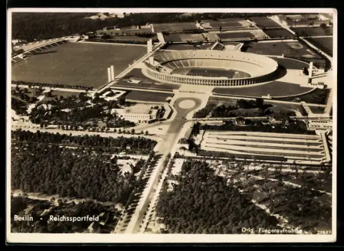 AK Berlin, Reichssportfeld vom Flugzeug aus