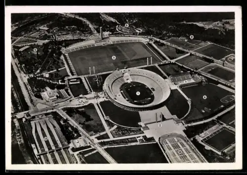 AK Berlin, Reichssportfeld vom Flugzeug aus