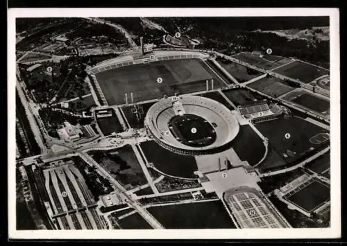 AK Berlin, Reichssportfeld, Fliegeraufnahme
