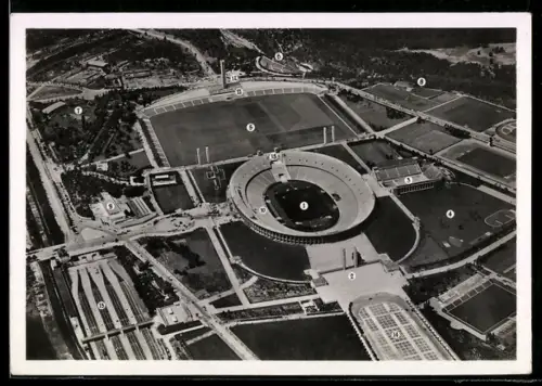 AK Berlin, Reichssportfeld, Luftbild, Olympia