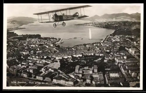 AK Genève, Vue prise en aeroplane