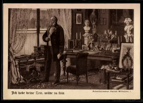 AK Kaiser Wilhelm I. in seinem Arbeitszimmer