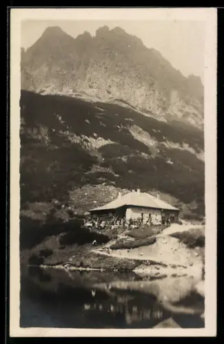 AK Grüner See-Schutzhaus, Berghütte des Karpathenvereines mit Gemsenspitze