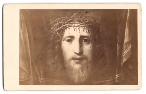 Fotografie unbekannter Fotograf und Ort, Das Schweisstuch der heiligen Veronica nach dem Gemälde von Coreggio