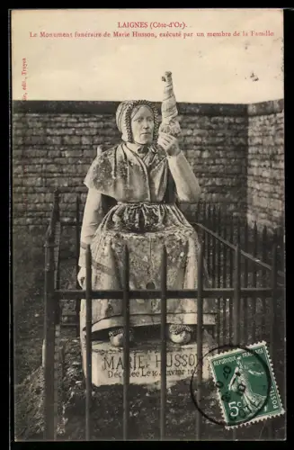 AK Laignes /Côte-d`Or, Le Monument funéraire de Marie Husson, exécuté par un membre de la Famille