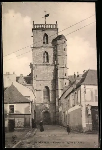 AK Ploermel, Clocher de l`église St-Armel
