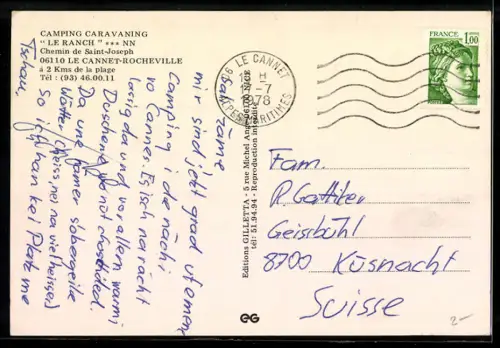 AK Le Cannet-Rocheville, Camping Caravaning Le Ranch