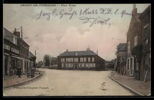 AK Origny-en-Thiérache, Place Brizet