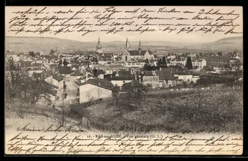 AK Bar-sur-Aube, Vue générale