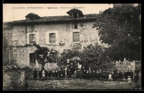 AK Quézac, Le Cantal Pittoresque, Famille de l`Orphelinat
