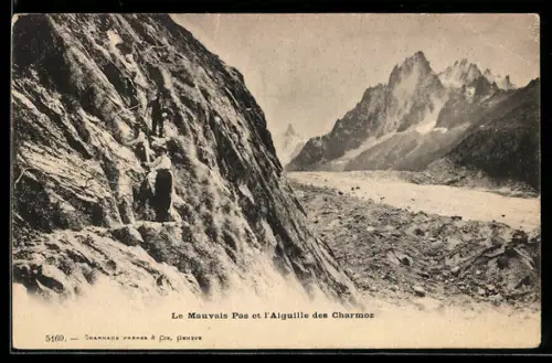 AK Aguille des Charmoz, Le Mauvais Pas, Bergsteiger