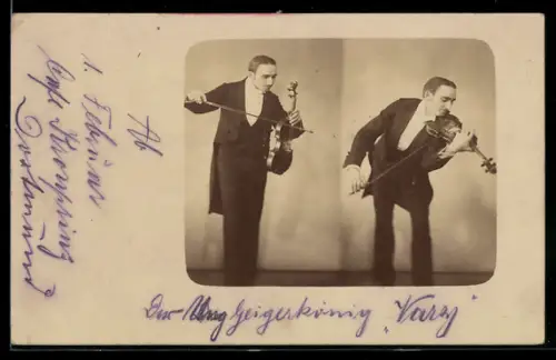 Foto-AK Ungarischer Geigenkönig Toni Vary mit Instrument