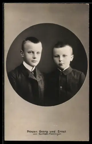 AK Portrait Prinzen Georg & Ernst von Sachsen-Meiningen