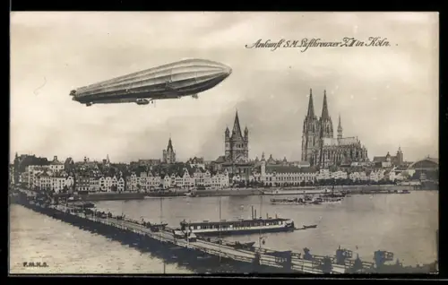 AK Köln, Ankunft des Zeppelin S.M. Luftkreuzer ZII