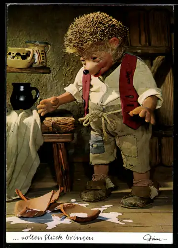 AK Igel Mecki hat einen Krug Milch zerbrochen
