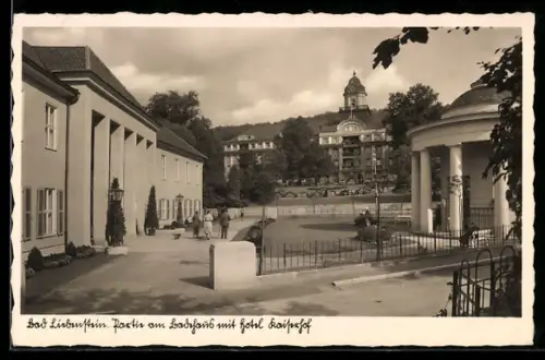 AK Bad Liebenstein, Partie am Badehaus mit Hotel Kaiserhof